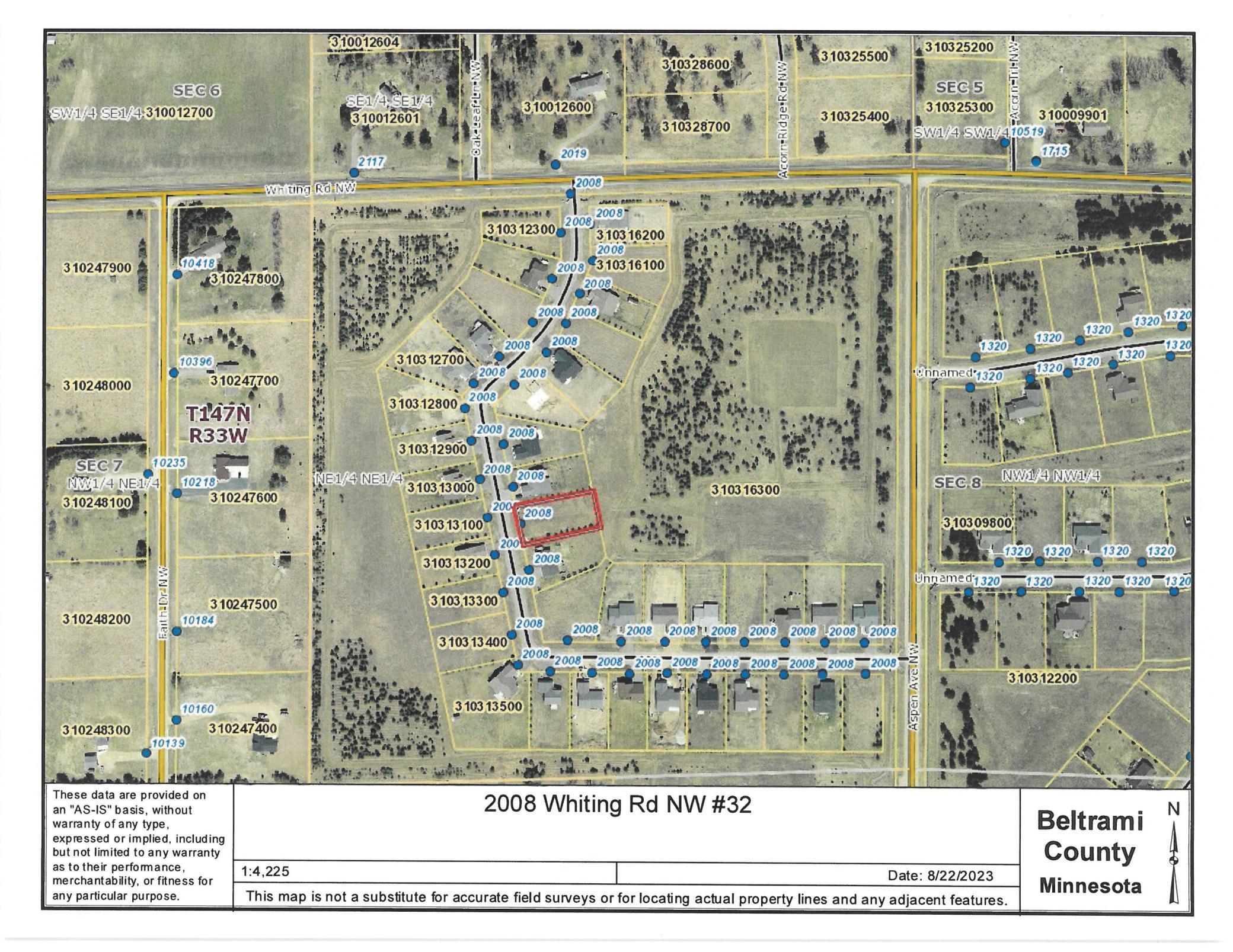 land for sale at 2008 Whiting #32 Road NW in Bemidji, MN (photo 3 of 3)