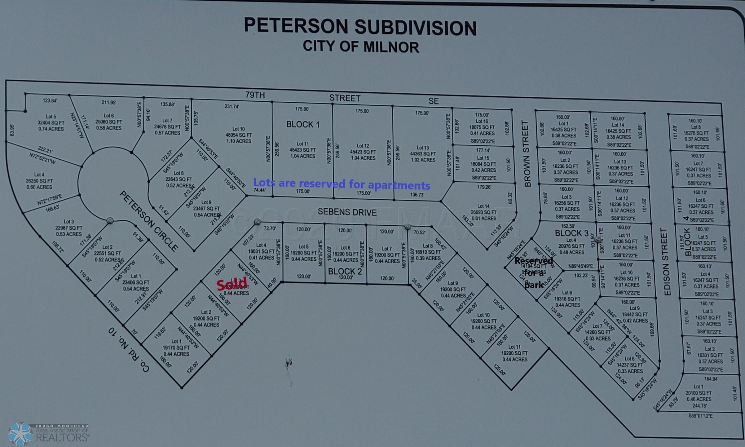 land for sale at 514 SEBENS Drive in Milnor, ND