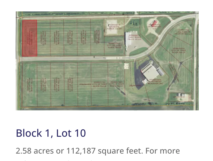 land for sale at Lot 10, Block 1 Greenwood Street W in Thief River Falls, MN