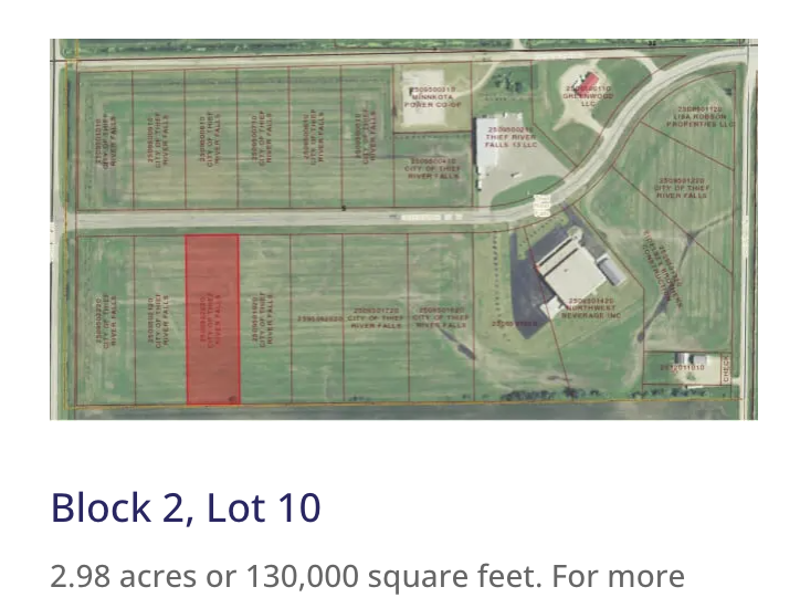 land for sale at Lot 10, Block 2 Greenwood Street W in Thief River Falls, MN