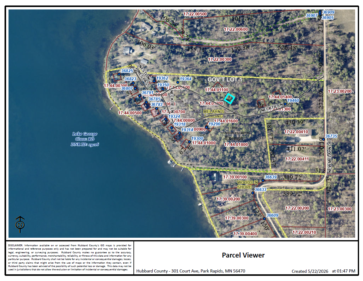 land for sale at TBD Necktie Lane in Lake George, MN (photo 2 of 2)