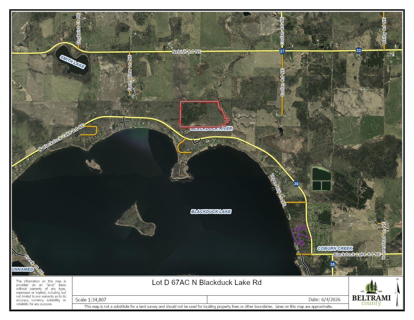 land for sale at Lot D 67AC N Blackduck Lake Road in Hines, MN (photo 3 of 6)