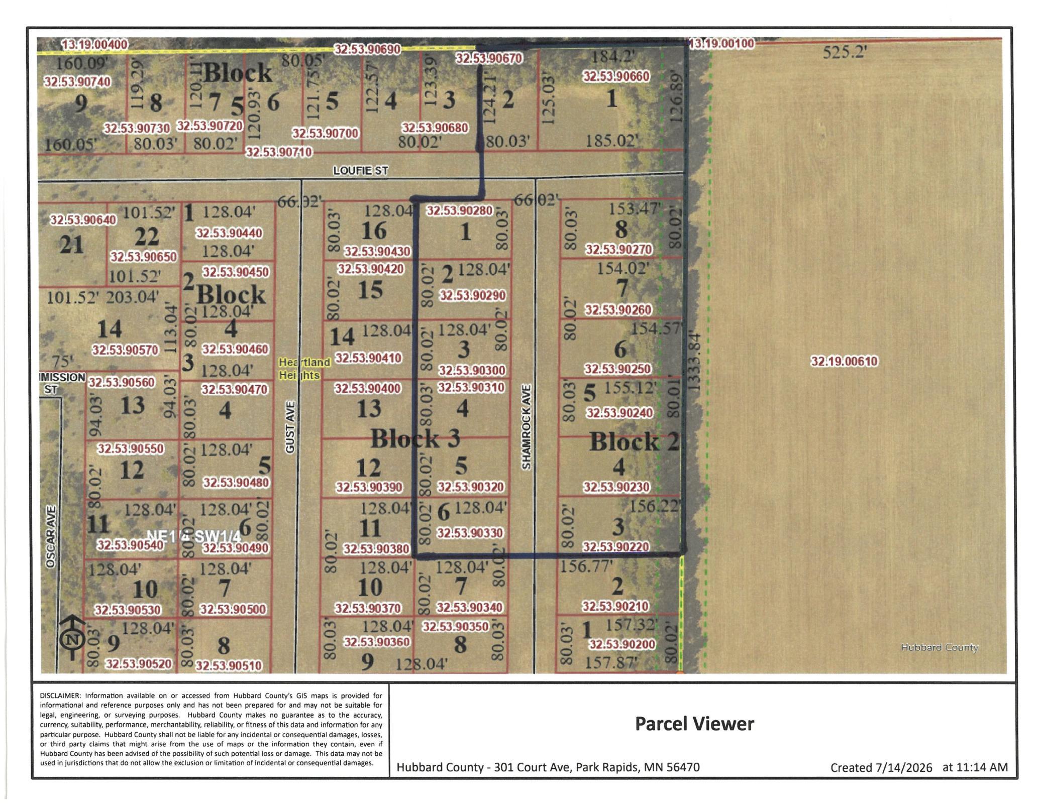 land for sale at Block 5, Lot 2 Loufie Street in Park Rapids, MN