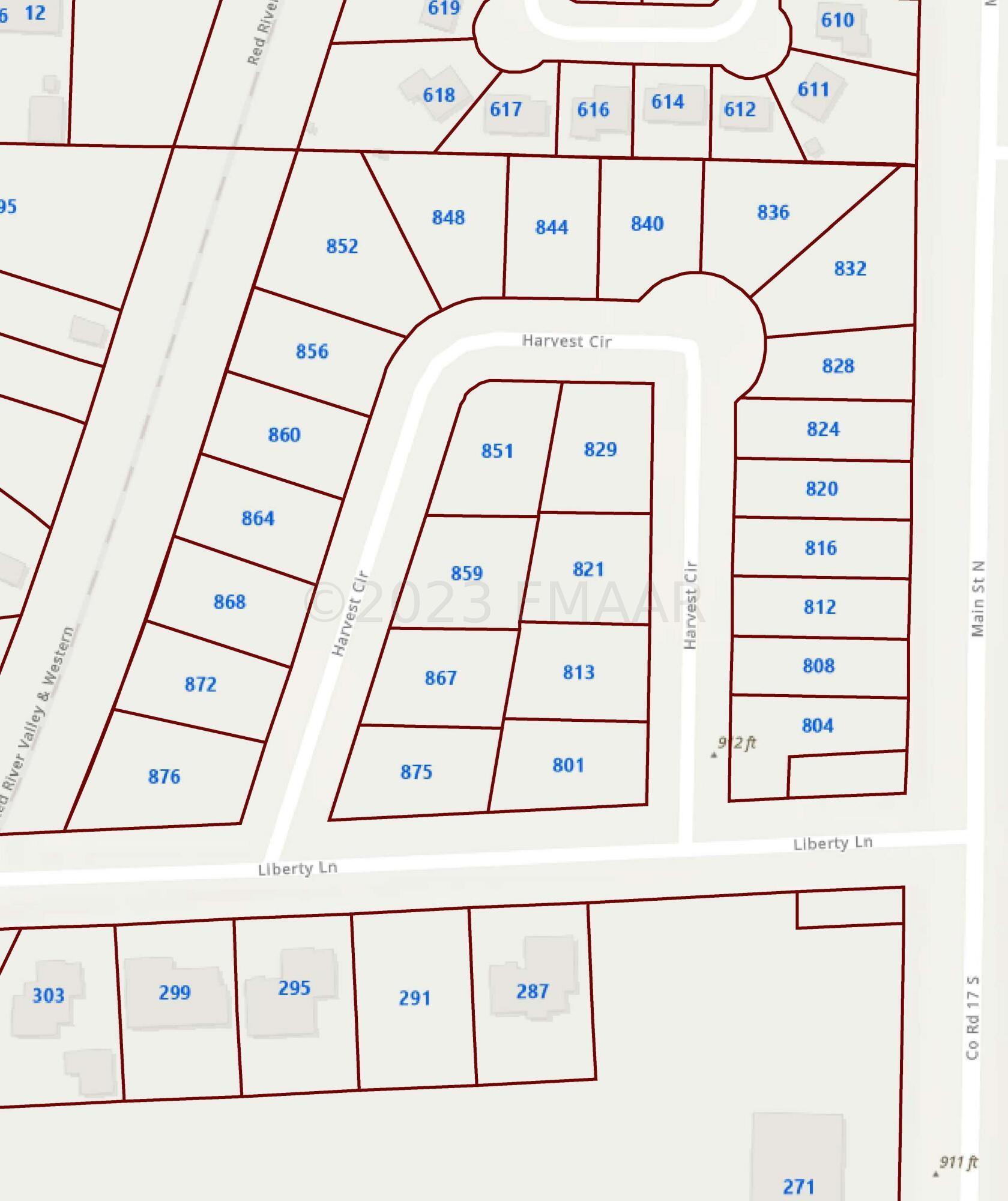 land for sale at 821 Harvest Circle in Horace, ND (photo 2 of 3)