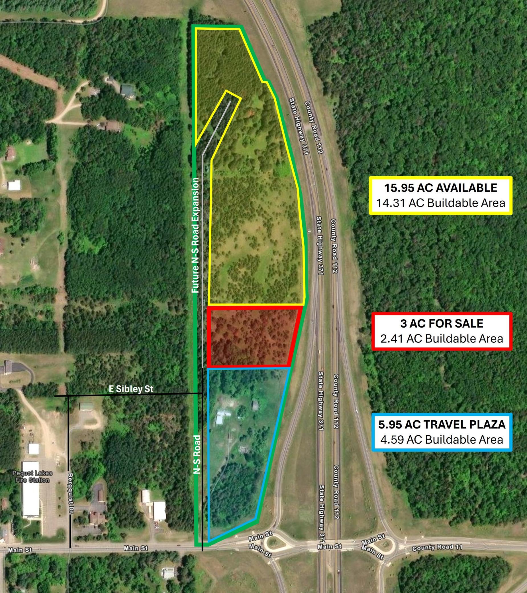 land for sale at 3 AC Hwy 371 in Pequot Lakes, MN