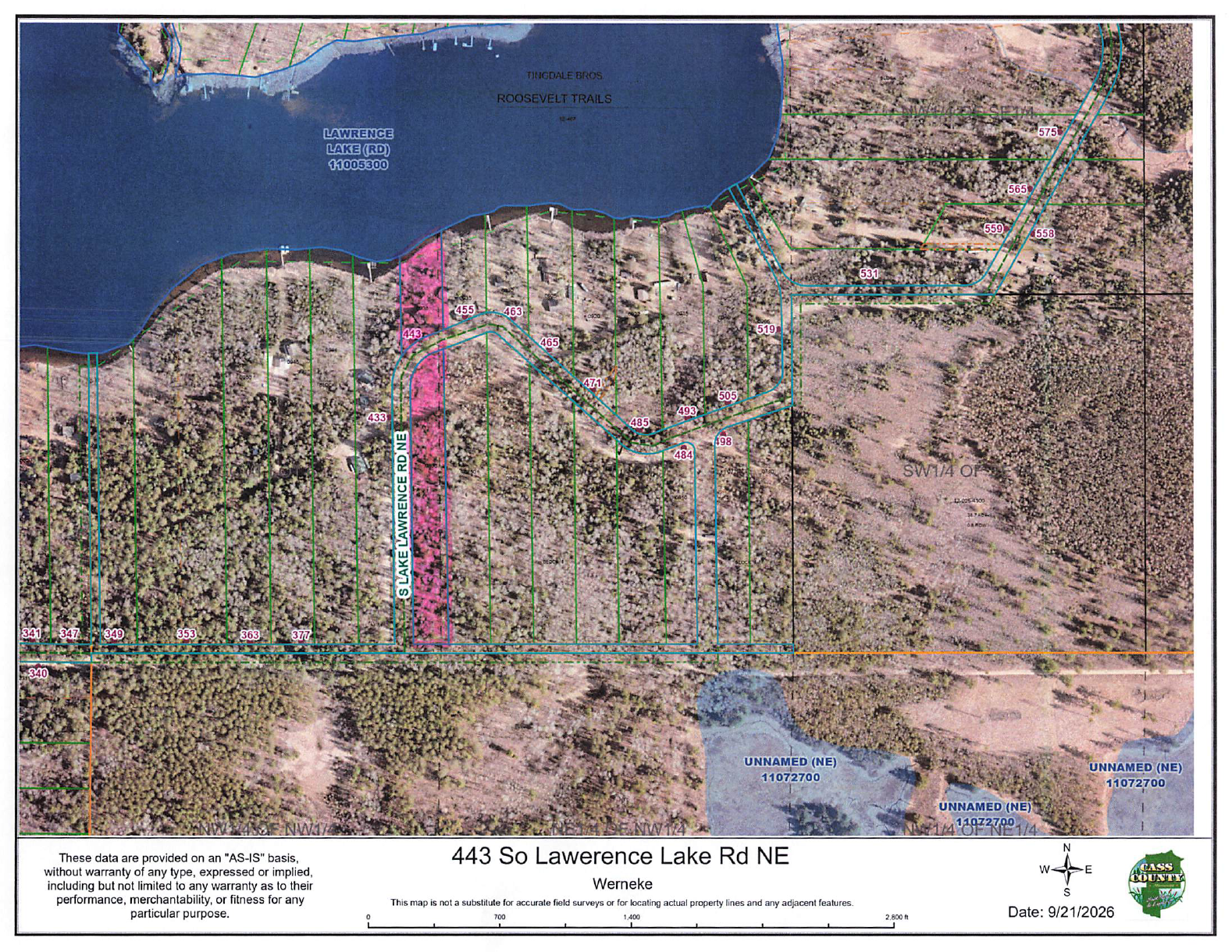 1993 single family home for sale at 443 S Lake Lawrence Road NE in Outing, MN — 1 bed, 1 bath (photo 44 of 44)